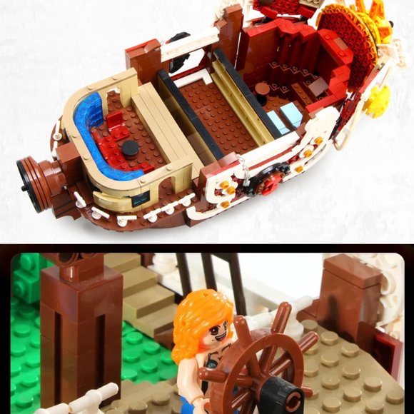 One Piece LARGE 18" Thousand Sunny Boat EPIC Building Blocks Set Luffy Sanji NEW - Picture 7 of 12